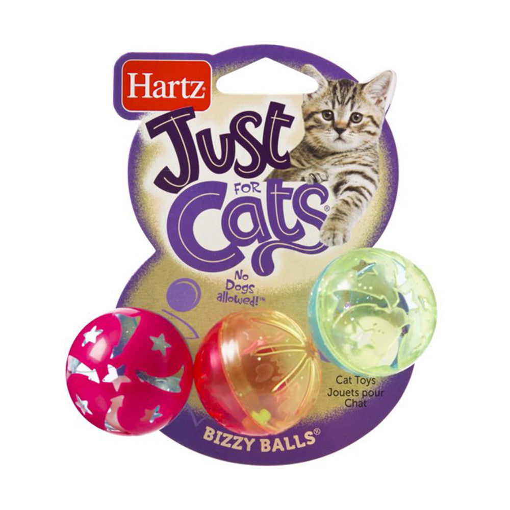 Hartz Just For Cats Bizzy Balls Cat Toy, 3 Ea